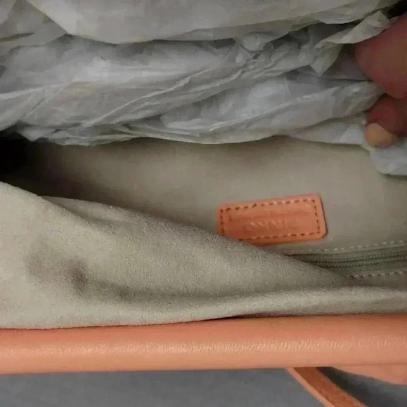 SALE PINKO Maxy Chain Clutch Block Colour Seep Nappa Apricot color RARE - Picture 4 of 10